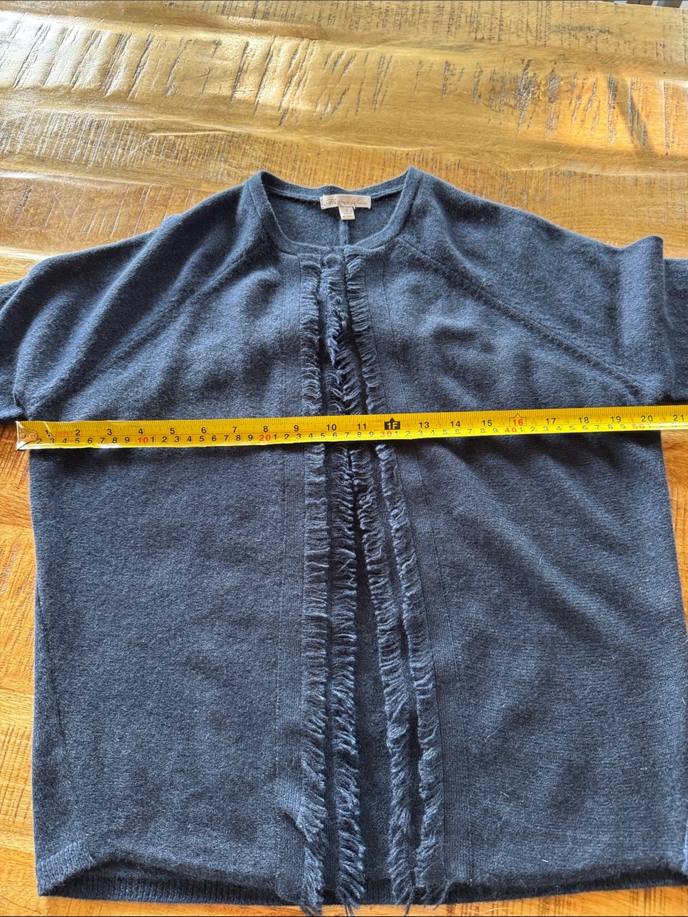 Minnie Rose Cashmere Fringe-Trim Cardigan - Picture 3 of 7